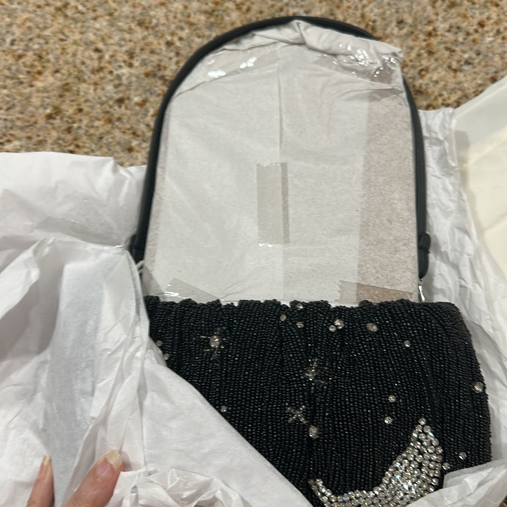 NWT STAUD Starry Night Beaded Bean shoulder bag - Picture 7 of 11